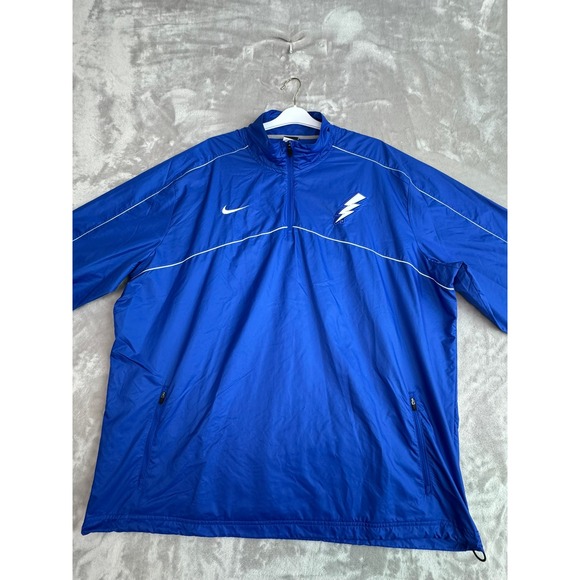 Nike Tampa Bay Lightning Mens XXL Half Zip Windbreaker Blue NHL Pullover Jacket